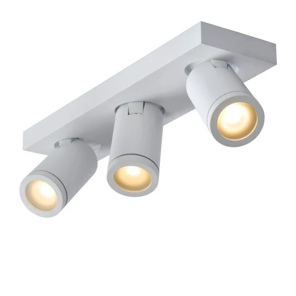 Lucide TAYLOR - Spot plafond Salle de bains - LED Dim to warm - GU10 - 3x5W 2200K/3000K - IP44 - Blanc - détail 3